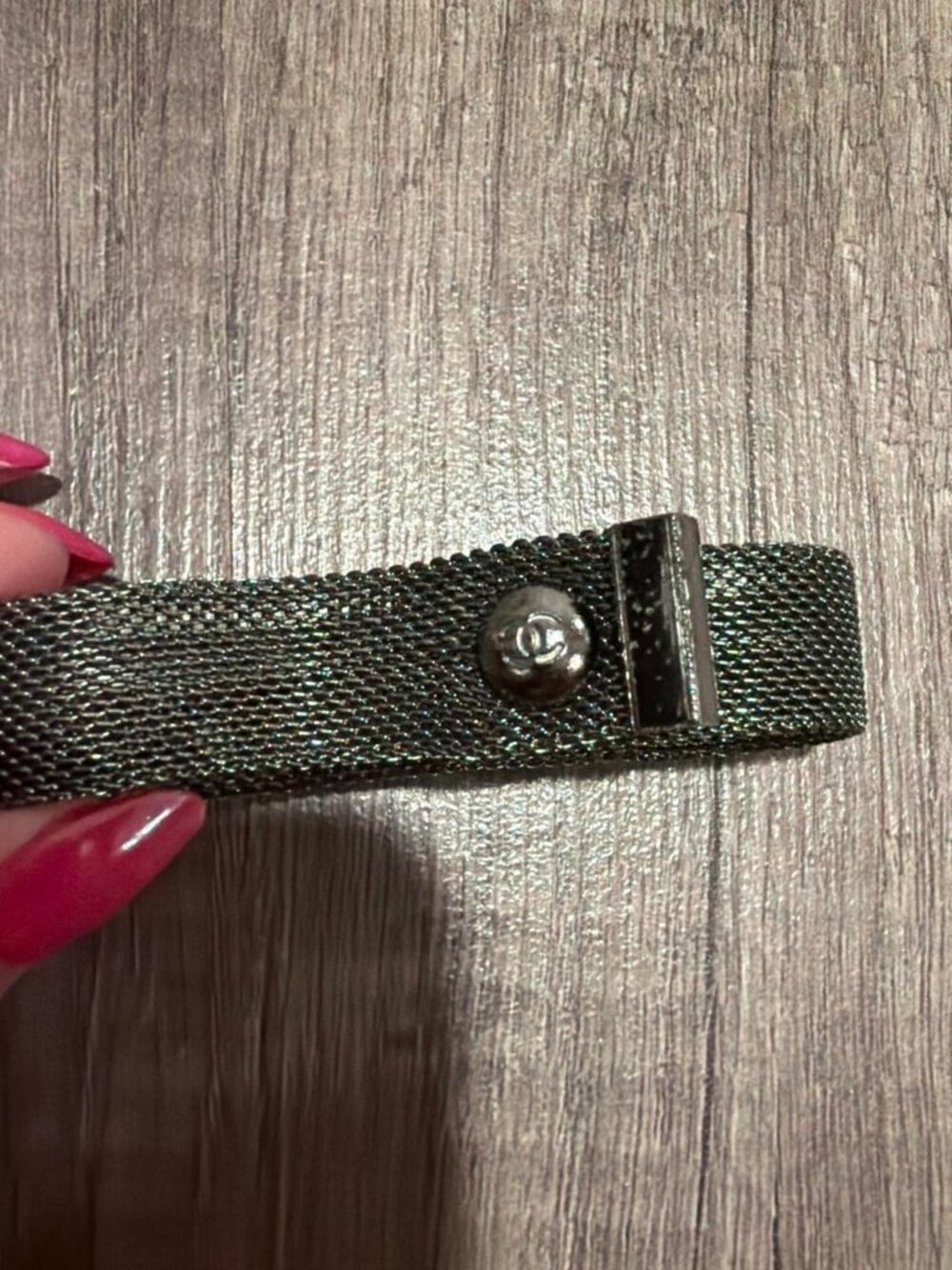 Chanel Ruthenium Mesh Logo Bracelet - Picture 4 of 6
